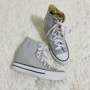 Converse Chuck Taylor Luxe Hidden Wedge High Top Sneakers US Sz 8.5 Lift gray